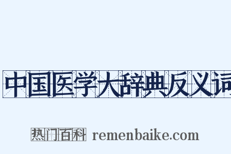 中国医学大辞典反义词是什么意思的图片